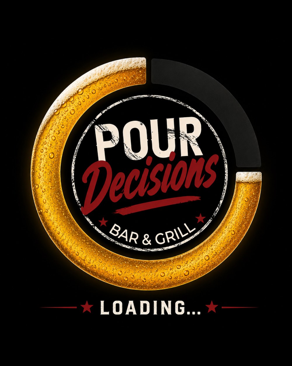 A progress update for their social. The badge becomes a loading ring filling with beer, so “we are getting there” gets said with the brand rather than a caption.